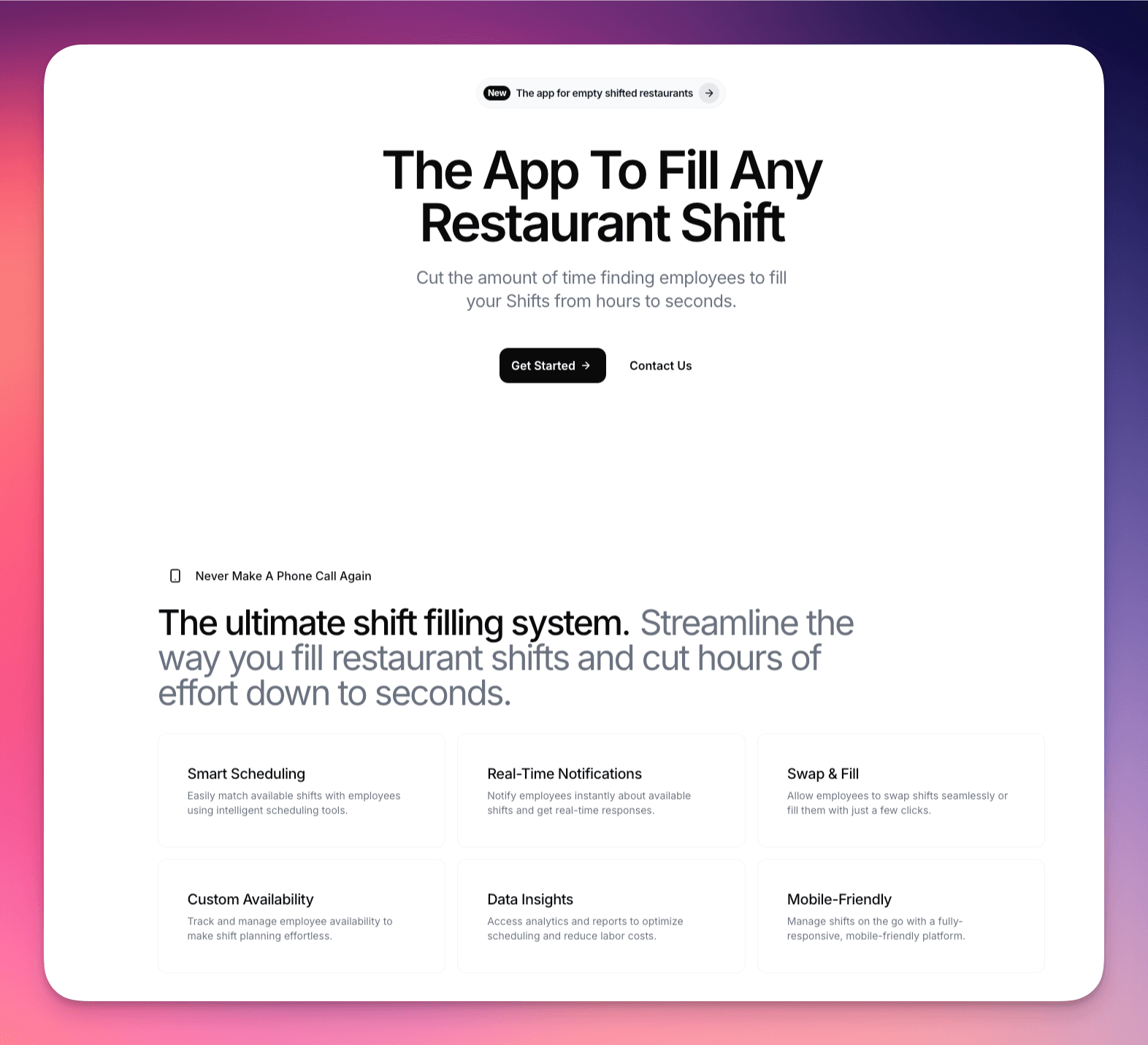 Shiftgrab's New Website